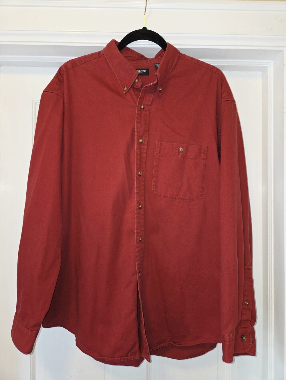 Arrow 100% rusty red cotton men's dress shirt size xl